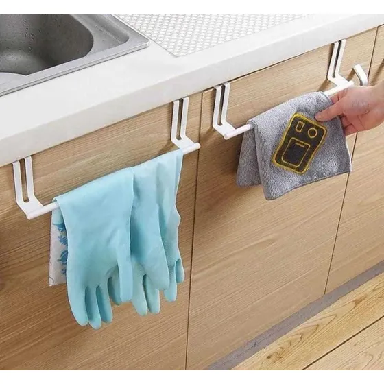 Soporte Colgador Para Toallas Y Paños De Cocina Métalico Color Blanco