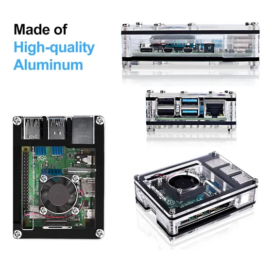 Combo De Case Disipador Fuente Y Ventilador Raspberry Pi 4