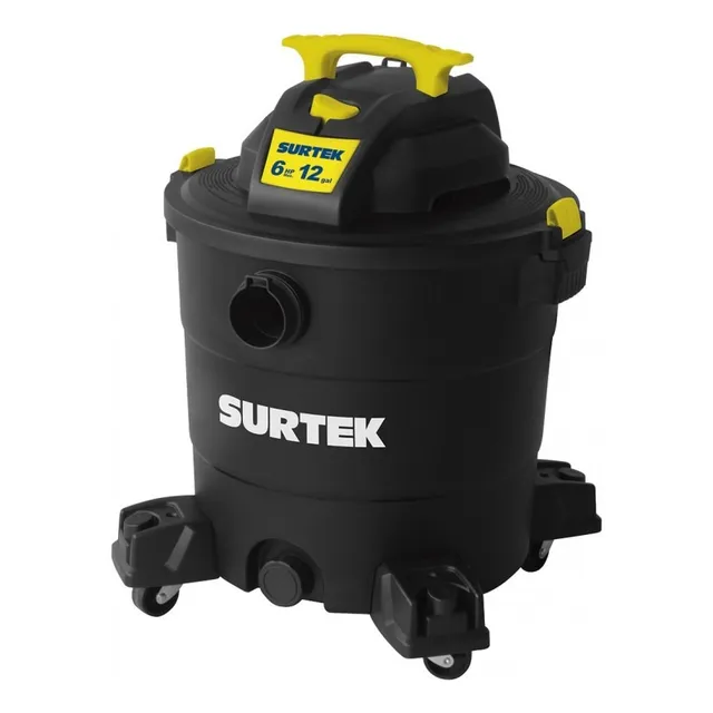 Aspiradora 12 Galones Función Seco O Mojado 6hp Surtek Color Negro