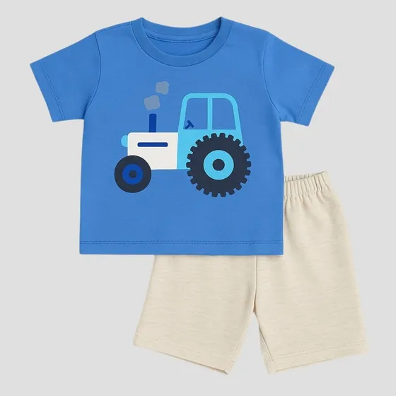 Conjunto Menino Bebê Short Moletom E Blusa 100% Algodão