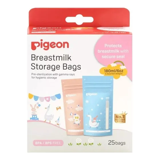 Bolsas Para Almacenar Leche Materna Pigeon - 180ml - 25uds