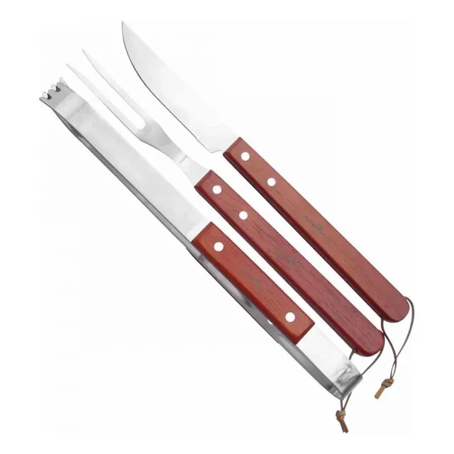 Kit Churrasco Fork Com Colher, Pegador E Garfo Nautika Kit Churrasco Fork Com Colher, Pegador E Garfo Nautika