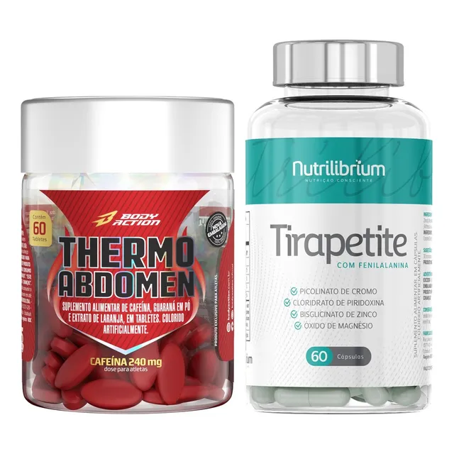Kit Thermo Abdomen 60 Comp + Tirapetite 60 Comp Bodyaction