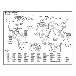 Planisferio Con Nombres Mapa 100 Piezas T/carta Planisferio Con Nombres Mapa 100 Piezas T/carta