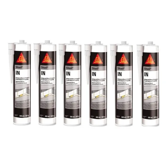 Sellador Silicona Sika Neutra Tubo Transparente Pack X6unid
