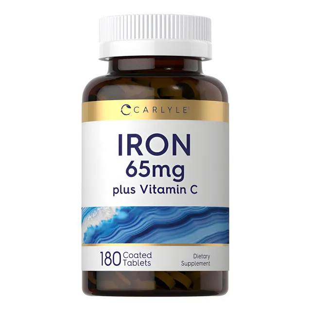 Iron Suplemento De Hierro 65mg + Vitamina C 300mg 180 Tabs