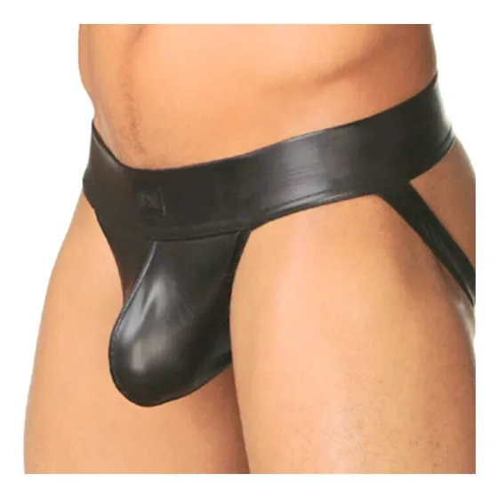 Cueca Sexy Jockstrap Tecido Que  Imita Couro 