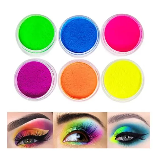Pigmento Neón Fluorescentes Maquillaje Sombras Ojos