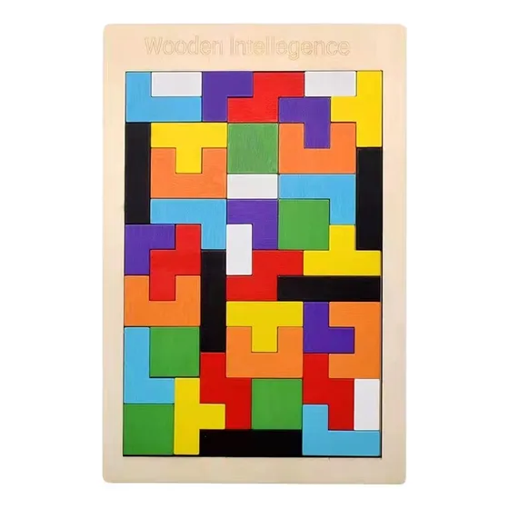 Juego Didáctico Tipo Tetris Tagram Rompecabezas De Madera