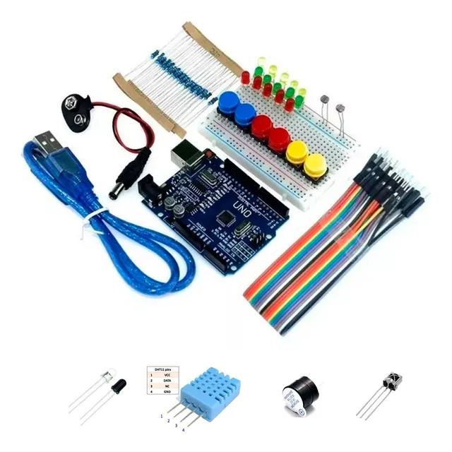 Kit Uno R3 Pronta Entrega Iniciante Compatível Com Arduino