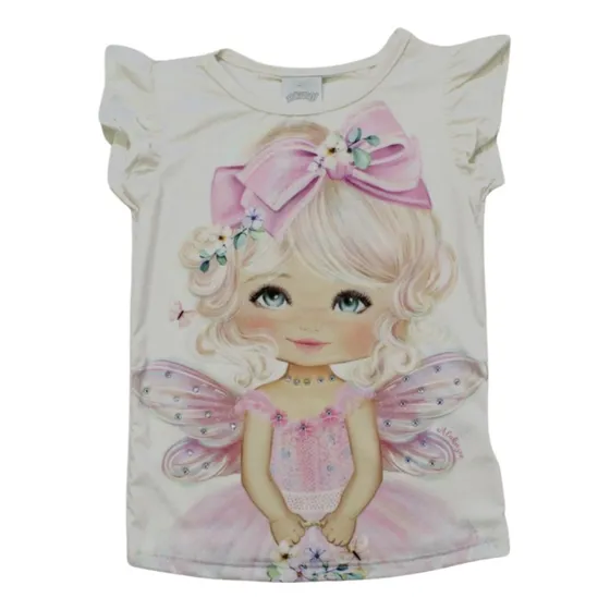 Blusa Manga Curta Estampa Com Strass  - Alakazoo