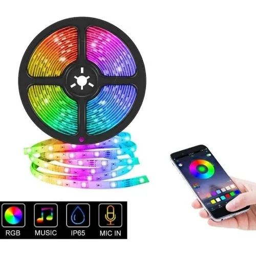 Luces Led Usb Cinta Rgb 5 Metros 5050 Ip67 Bluetooth Musica