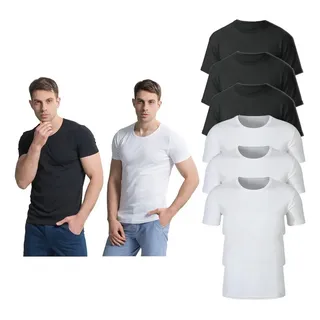 Playera Hombre, Paquete C/6 Pzas, Slim Fit Tacto Extra Suave