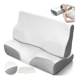 Travesseiro Cervical Ergonômico Viscoelastico Relax 2pcs Travesseiro Cervical Ergonômico Viscoelastico Relax 2pcs