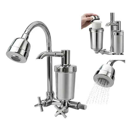 Torneira Para Cozinha Gourmet Metal Com Filtro Abs Parede