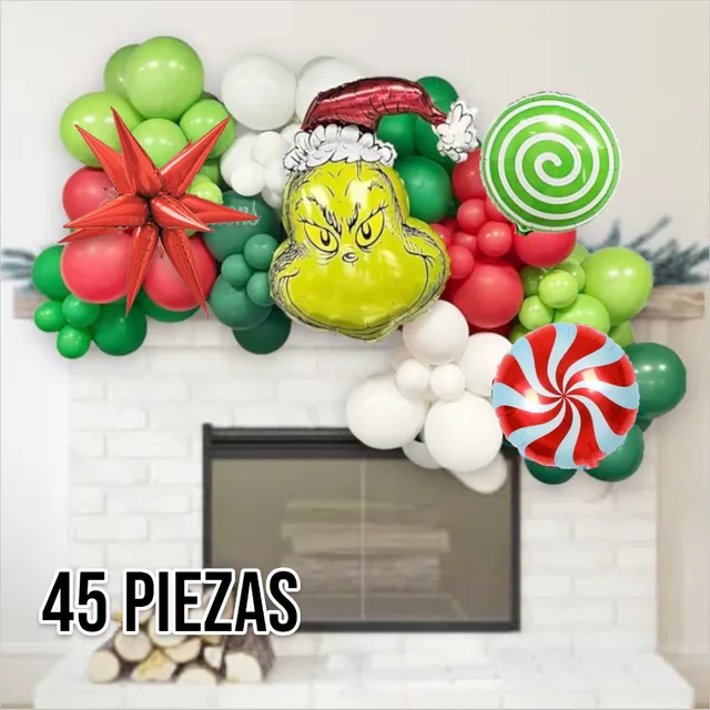 Globo Grinch Diseño Merry Christma Fiesta Navidad Arco Globo