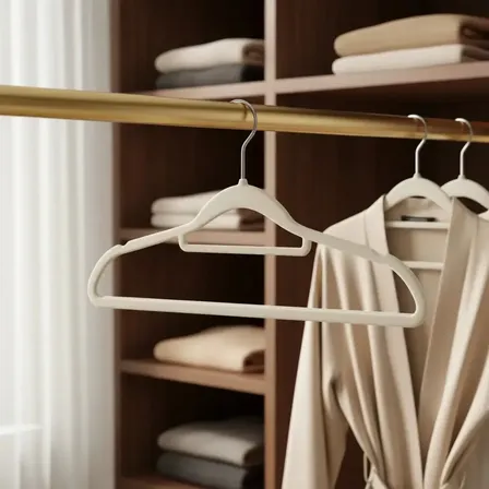 Vittak Kit 50 Cabides Adulto Veludo Slim Antideslizante Organizador Roupas Cor Bege