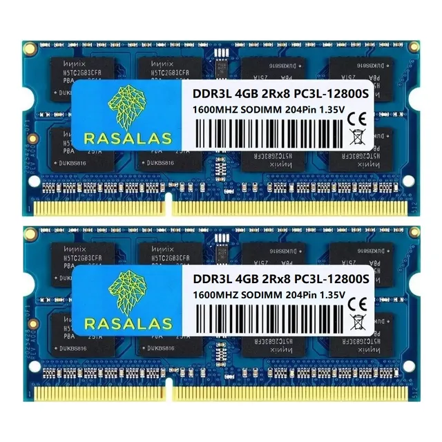 Memoria Ram Rasalas 8gb (2x4gb) Ddr3-1600mhz Sodimm Pc3-12800s Apta para laptops