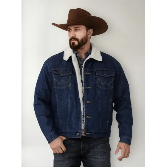 Chamarra De Mezclilla Aborregada Tallas Extras  Hombre
