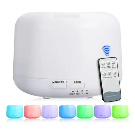Umidificador Difusor Aromático Ultrassônico 300ml 7 Cores RGB
