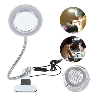 Lámpara Led De Escritorio Con Lupa 5x De 3 Colores Con Clip Lámpara Led De Escritorio Con Lupa 5x De 3 Colores Con Clip
