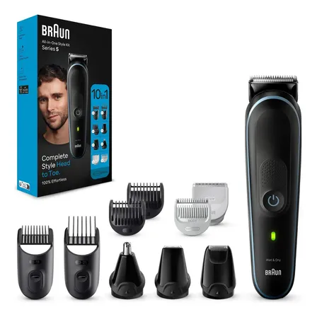 Corta Pelo Y Barba Braun Mgk5445 10 En 1 Negro