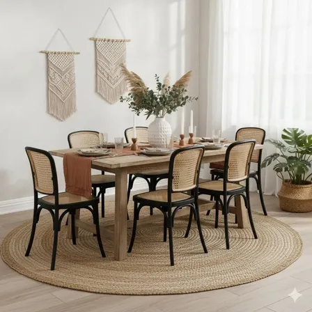 Kit 6 Cadeiras De Jantar Cozinha Amis Tela Rattan La Mobilia