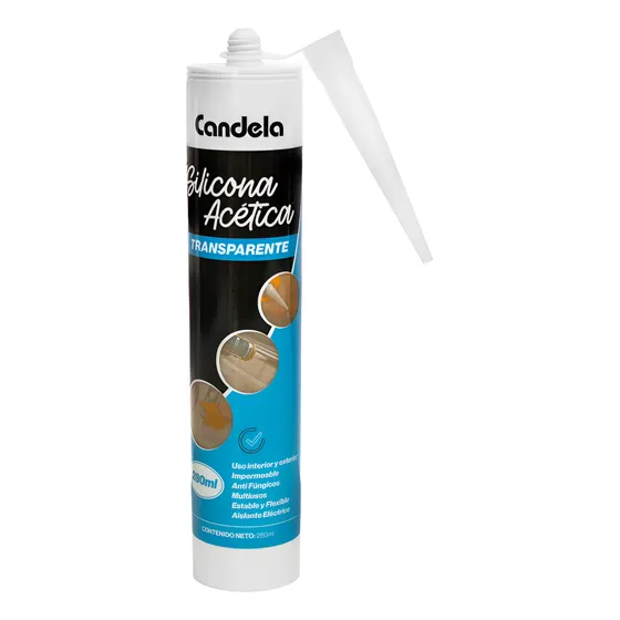 Silicona Acetica Transparente 280g Candela