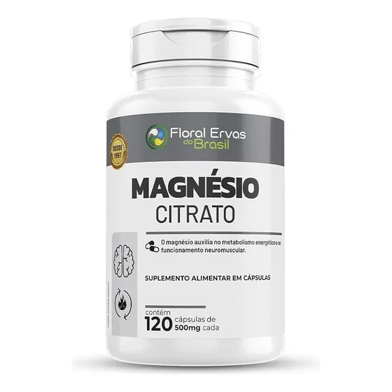 Citrato De Magnesio Floral Ervas Do Brasil  120 Cápsulas