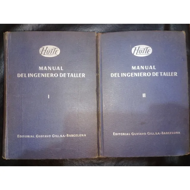 Manual Del Ingeniero De Taller Hutte 2 Tomos Tapa Dura