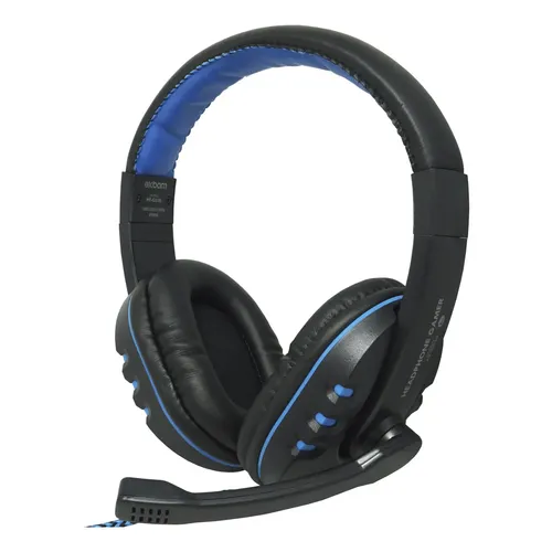 Fone De Ouvido Over-ear Famer Haiz Alpha 1804 Cor Preto E Azul