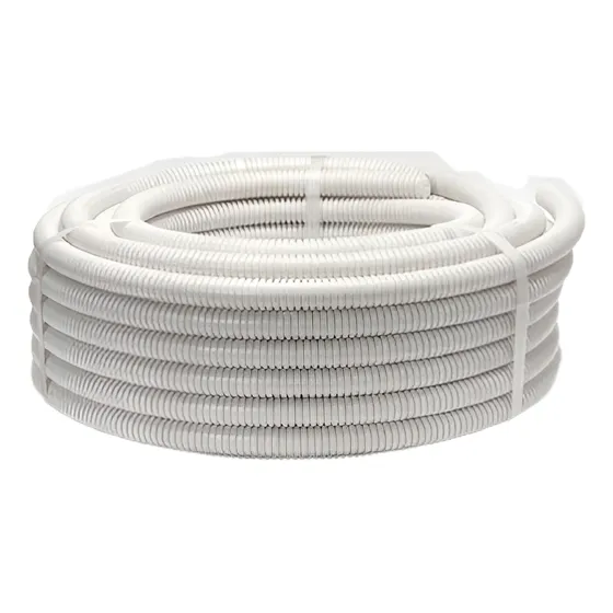 Caño Corrugado Flexible 1  Blanco Pvc Ignifugo Rollo 25 Mt
