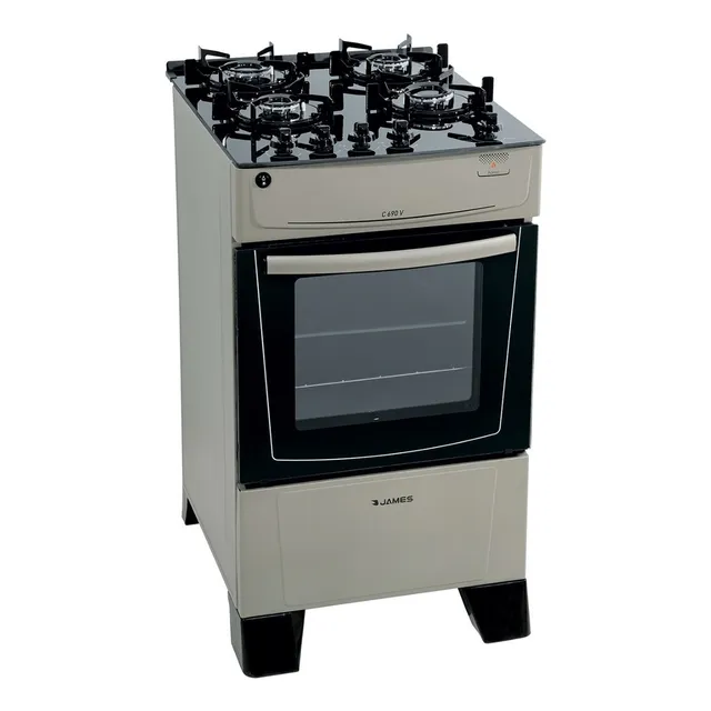 Cocina Gas Mesa Vidrio Templado James C 690 V Titanium