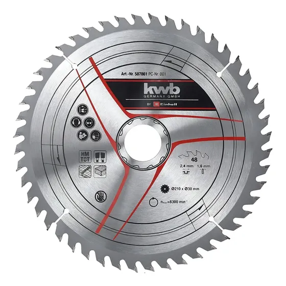 Disco Sierra Ingleteadora Madera 210mm 48 Dientes Widia Einhell | Cuotas sin interés