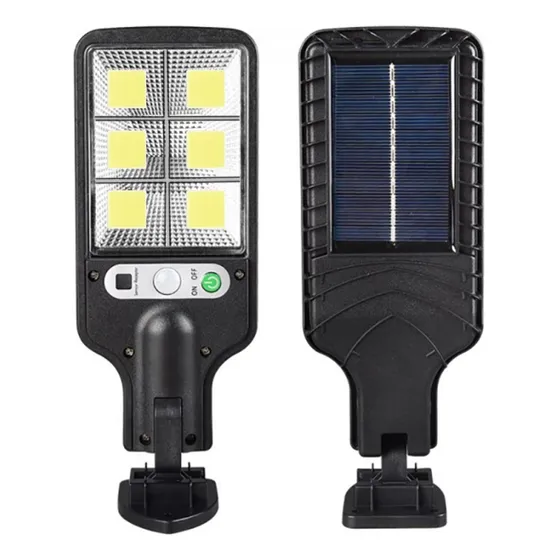 Lampara Panel Solar Exteriores Led Y Sensor Fachadas Pared Estructura Negro