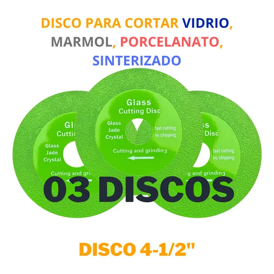 03 Disco De 4-1/2 Para Cortar Vidrio, Porcelanato, Sinteriza