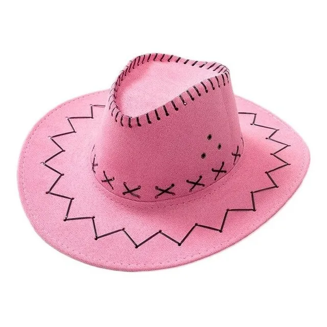 Gorro Cowboy Marron Sombrero Felpa Agasajada Novia Quince