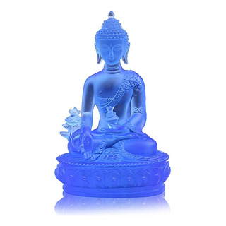 Estátua Do Buda Da Medicina Tibetana, Resina Translúcida Bud Estátua Do Buda Da Medicina Tibetana, Resina Translúcida Bud