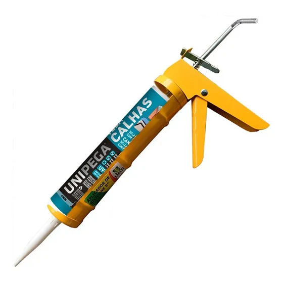 Kit Veda Calhas Cinza + Pistola Aplicadora Silicone 9 Pol. 