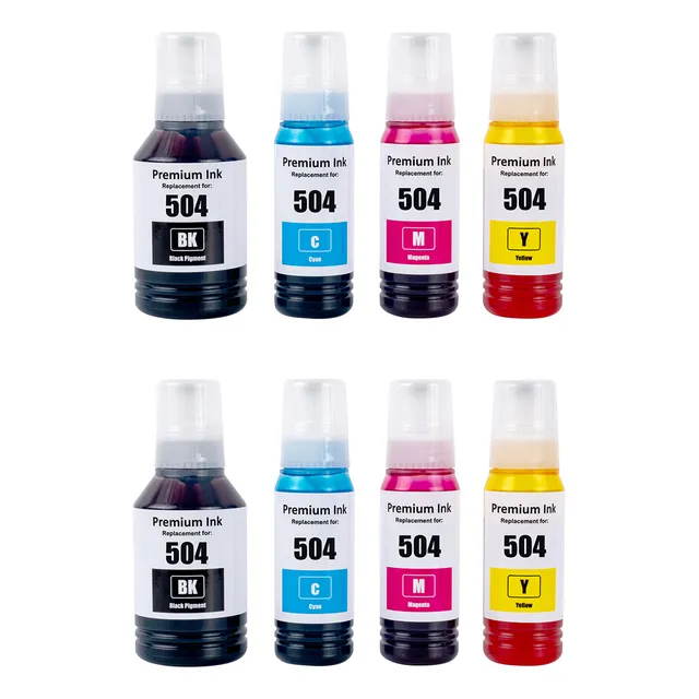 Pack 8 Tintas 504 Refill Ink Para Ep L4150 L4160 L6161 L6171
