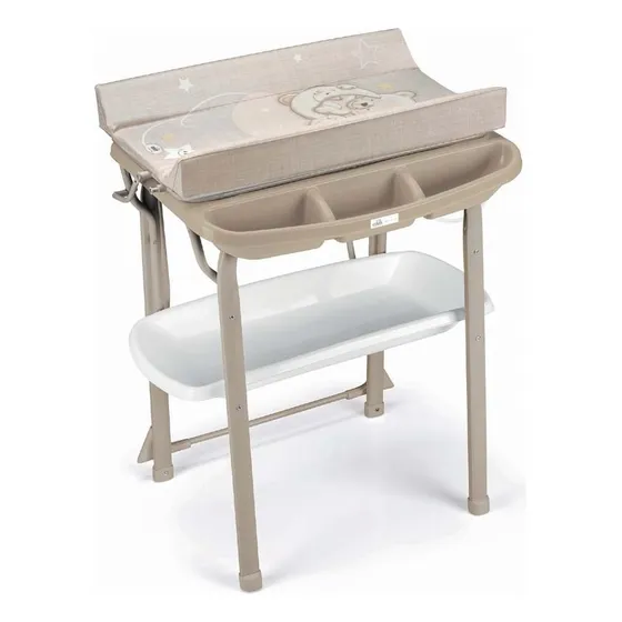 Bañito Plegable Con Cambiador Y Organizador Cam Aqua Color Amarillo Aqua Beige