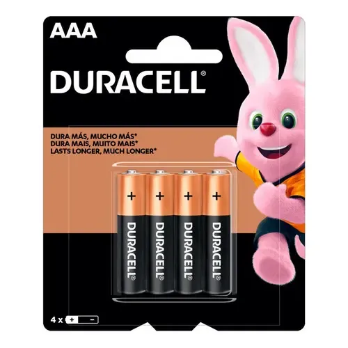 Pilha Alcalina Palito Aaa - Com 4 Unidades - Duracell