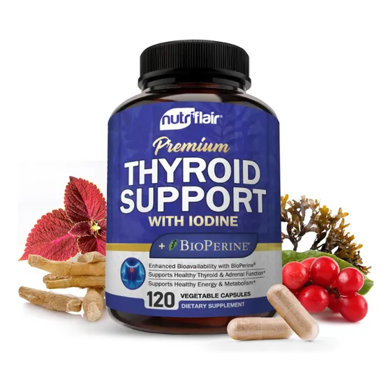 Suplemento Para Tiroides + Yodo Y Bioperina 120cp Nutriflair Sin Sabor