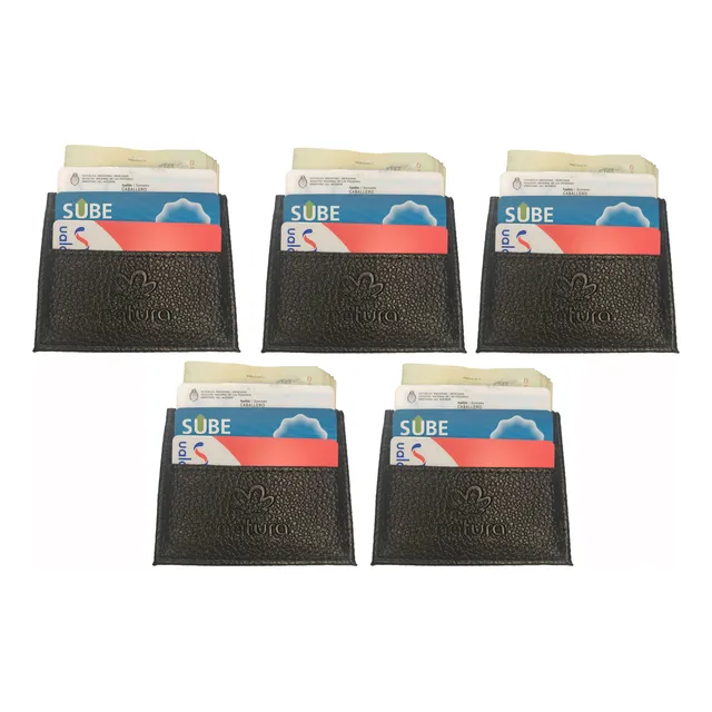 Oferta Única! Porta Tarjetas/sube Calidad Natura, 5 Unidas
