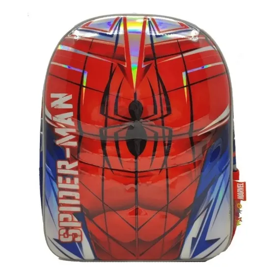 Mochila Espalda Spiderman 3d Relie 12 P Wabro Sharif Express Color Rojo -W10167
