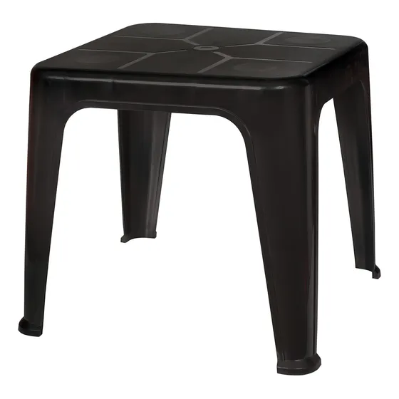 Mesa Auxiliar Plástico Ratona Cuadrada Jardín Color Negro Mor