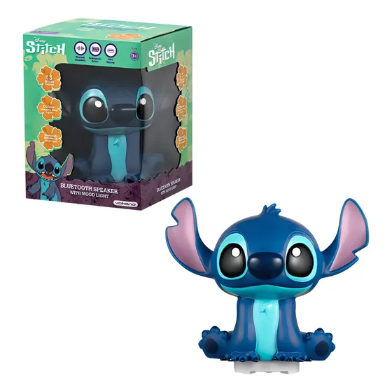 Parlante Bluetooth Con Lampara Stitch Disney Azul