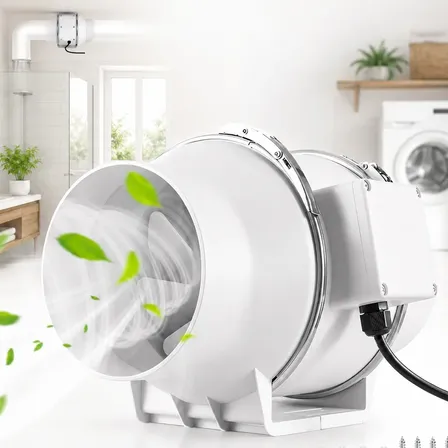 Exaustor Axial Em Linha 150mm Banheiro Residencial Turbo 75w 220v Branco