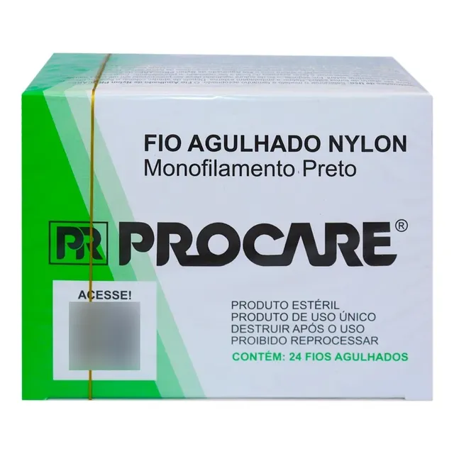 Fio Agulhado Nylon - 2/0 - Ag.25mm - 3/8 De Circ.
