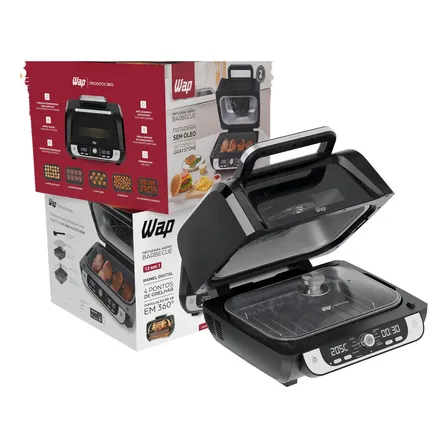 Fritadeira Elétrica Wap Air Fryer Barbecue 12 Em 1 1800w Preto 127v